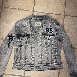 #98 Custom Made Denim Jacket with rhinestones